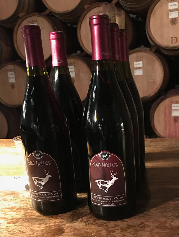 Bottles of Stag Hollow wine